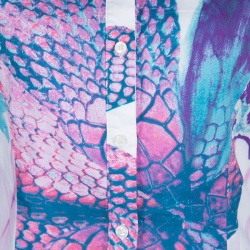 Pre Owned Just Cavalli White Printed Cotton Long Sleeve Shirt M