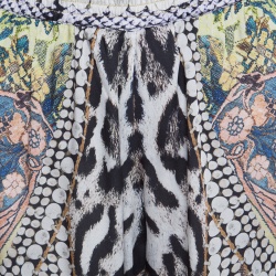 Pre Owned Just Cavalli Multicolor Printed Elasticized Waist High Rise Loose Pants M