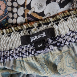 Pre Owned Just Cavalli Multicolor Printed Elasticized Waist High Rise Loose Pants M