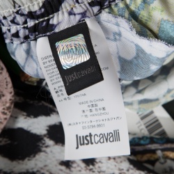 Pre Owned Just Cavalli Multicolor Printed Elasticized Waist High Rise Loose Pants M