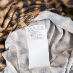 Pre Owned Just Cavalli Leopard Printed Jersey High Low Top M