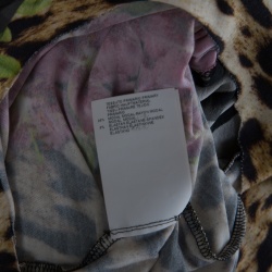 Pre Owned Just Cavalli Floral and Animal Printed Jersey High Low Sleeveless Tunic S