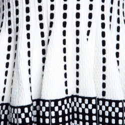 Pre Owned Just Cavalli Monochrome Jacquard Knit Sleeveless Peplum Top S