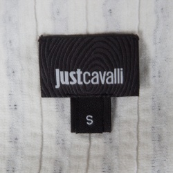 Pre Owned Just Cavalli Monochrome Jacquard Knit Sleeveless Peplum Top S