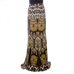 Pre Owned Just Cavalli Multicolor Printed Maxi Skirt L