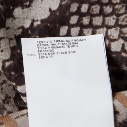 Pre Owned Just Cavalli Snakeskin Printed Sheer Silk Leather Braid Trim Racerback Dress M