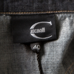 Pre Owned Just Cavalli Indigo Dark Wash Studded Denim Shirt S