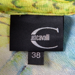 Pre Owned Just Cavalli Multicolor Silk Gauze Printed Kimono Sleeve Blouse S