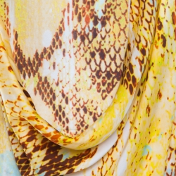 Pre Owned Just Cavalli Yellow Snake Skin Print Layered Cowl Neck Sleeveless Dress XS
