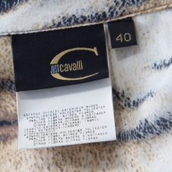 Pre Owned Just Cavalli Multicolor Animal Printed Long Sleeve Tie Detail Shirt S