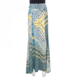 Pre Owned Just Cavalli Multicolor Animal Printed Draped Back Detail Maxi Skirt M