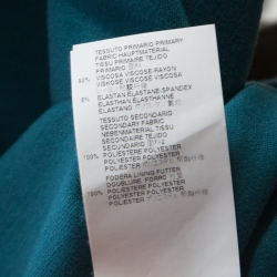 Pre Owned Just Cavalli Teal Blue Stretch Jersey Fringe Detail Dress M