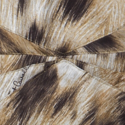 Pre Owned Just Cavalli Multicolor Animal Print Satin Pleated Hemline Sleeveless Dress L