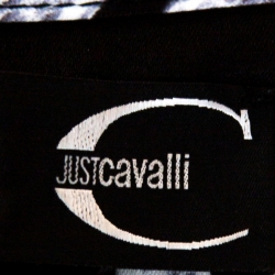Just Cavalli Black Printed Jersey Flared Maxi Skirt M