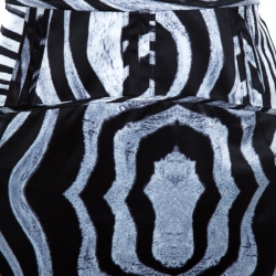Just Cavalli Black Printed Jersey Flared Maxi Skirt M