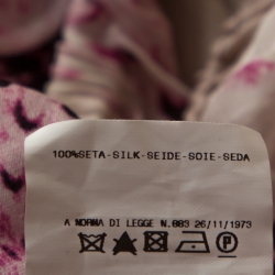 Pre Owned Just Cavalli Bicolor Printed Silk Raw Edge Detail Top M