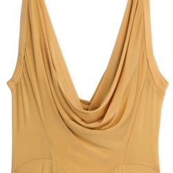 Pre Owned Just Cavalli Yellow Gold Draped Dress M