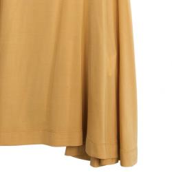 Pre Owned Just Cavalli Yellow Gold Draped Dress M