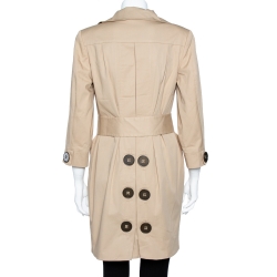 Pre Owned Just Cavalli Beige Cotton Belted Military Coat M