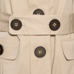 Pre Owned Just Cavalli Beige Cotton Belted Military Coat M