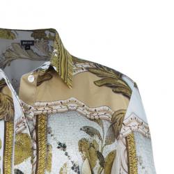 مملوكة مسبقًا Just Cavalli Scarf Print Button Down Shirt S