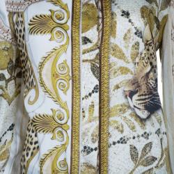 مملوكة مسبقًا Just Cavalli Scarf Print Button Down Shirt S