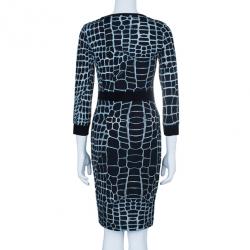 Pre Owned Just Cavalli Monochrome Stretch Jersey Dress M