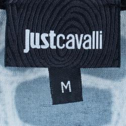 Pre Owned Just Cavalli Monochrome Stretch Jersey Dress M