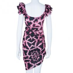 Pre Owned Just Cavalli Leopard Print Scoop Neck Dress S