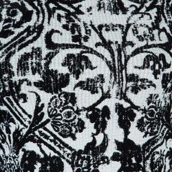 Pre Owned Just Cavalli Monochrome Floral Flock Print Sequin Embellished Maxi Dress S