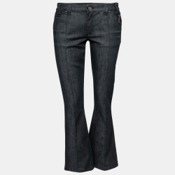 Black Denim Flared Jeans M/ Waist: