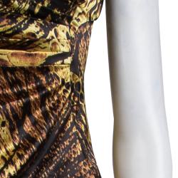 Pre Owned Just Cavalli Multicolor Animal Printed Asymmetric Hem Gown L