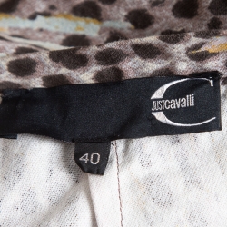 Pre Owned Just Cavalli Multicolor Animal Print Denim Mini Skirt S