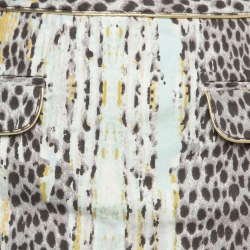 Pre Owned Just Cavalli Multicolor Animal Print Denim Mini Skirt S