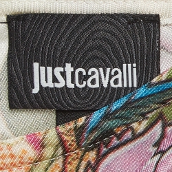 Just Cavalli Multicolor Floral Printed Jersey Sleeveless Maxi Dress S