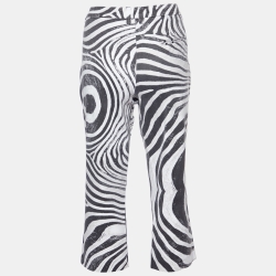 Just Cavalli Black/White Zebra Print Cotton Capri Pants L