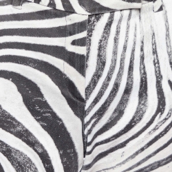 Just Cavalli Black/White Zebra Print Cotton Capri Pants L