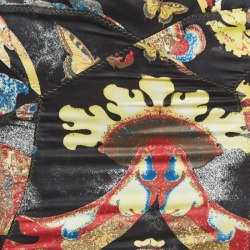 Pre Owned Just Cavalli Multicolor Printed Satin Flared Maxi Skirt S