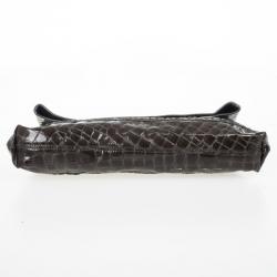  Just Cavalli Leather Metallic Embossed Chain Shoulder Bag 