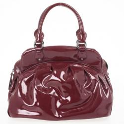 Pre Owned Just Cavalli Burgundy Patent Leather Hobo