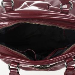 Pre Owned Just Cavalli Burgundy Patent Leather Hobo