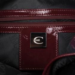 Pre Owned Just Cavalli Burgundy Patent Leather Hobo