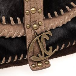 Just Cavalli Pony Hair and Suede Satchel