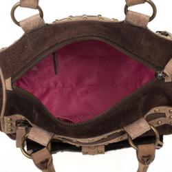 Just Cavalli Pony Hair and Suede Satchel