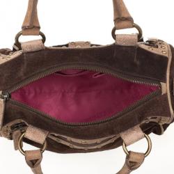 Just Cavalli Pony Hair and Suede Satchel