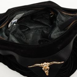 Just Cavalli Black Suede Hobo