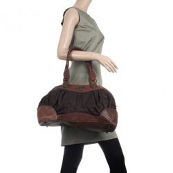 Just Cavalli Brown Leather and Monogram Bag