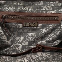 Just Cavalli Brown Leather and Monogram Bag