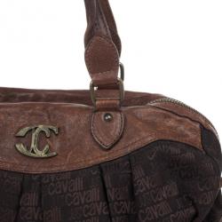 Just Cavalli Brown Leather and Monogram Bag