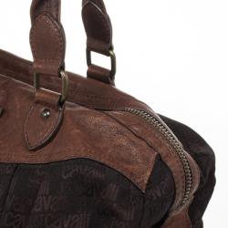 Just Cavalli Brown Leather and Monogram Bag